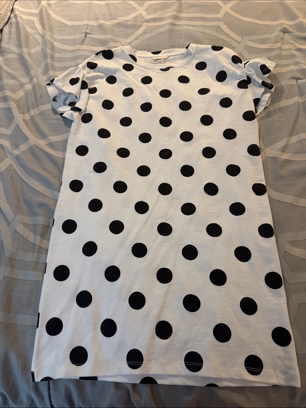 H&M White Dress with Black Polka Dots